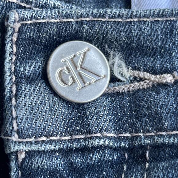 Calvin Klein Jeans Womens 12 Blue Cuffed Cropped Jean Faded Wash WG24D20 Stretch - Picture 5 of 13